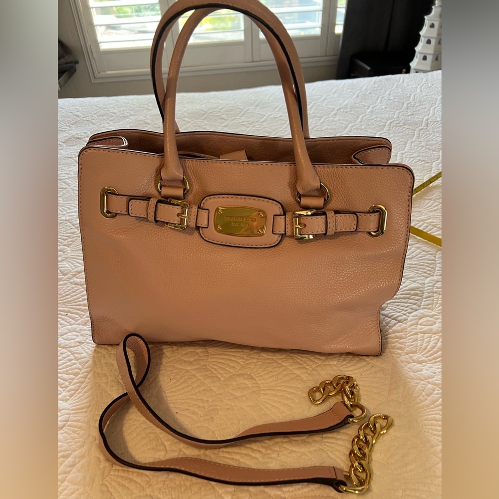 Michael Kors Pink Leather Goldtone tote Bag